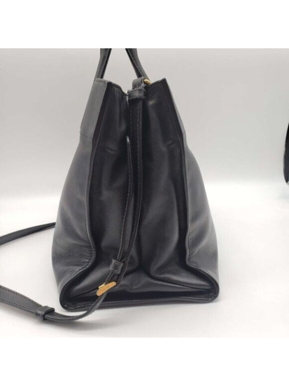 Prada Saffiano Triple Pocket Nero Black Shoulder Bag - Picture 5 of 16